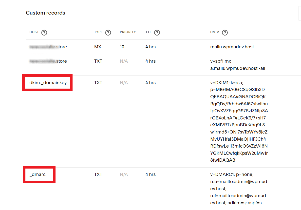 Edit domain DNS entries