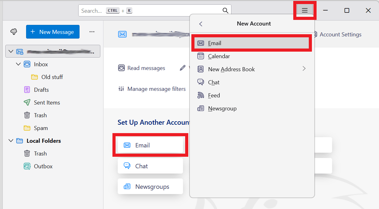 Connect an email account to Thunderbird