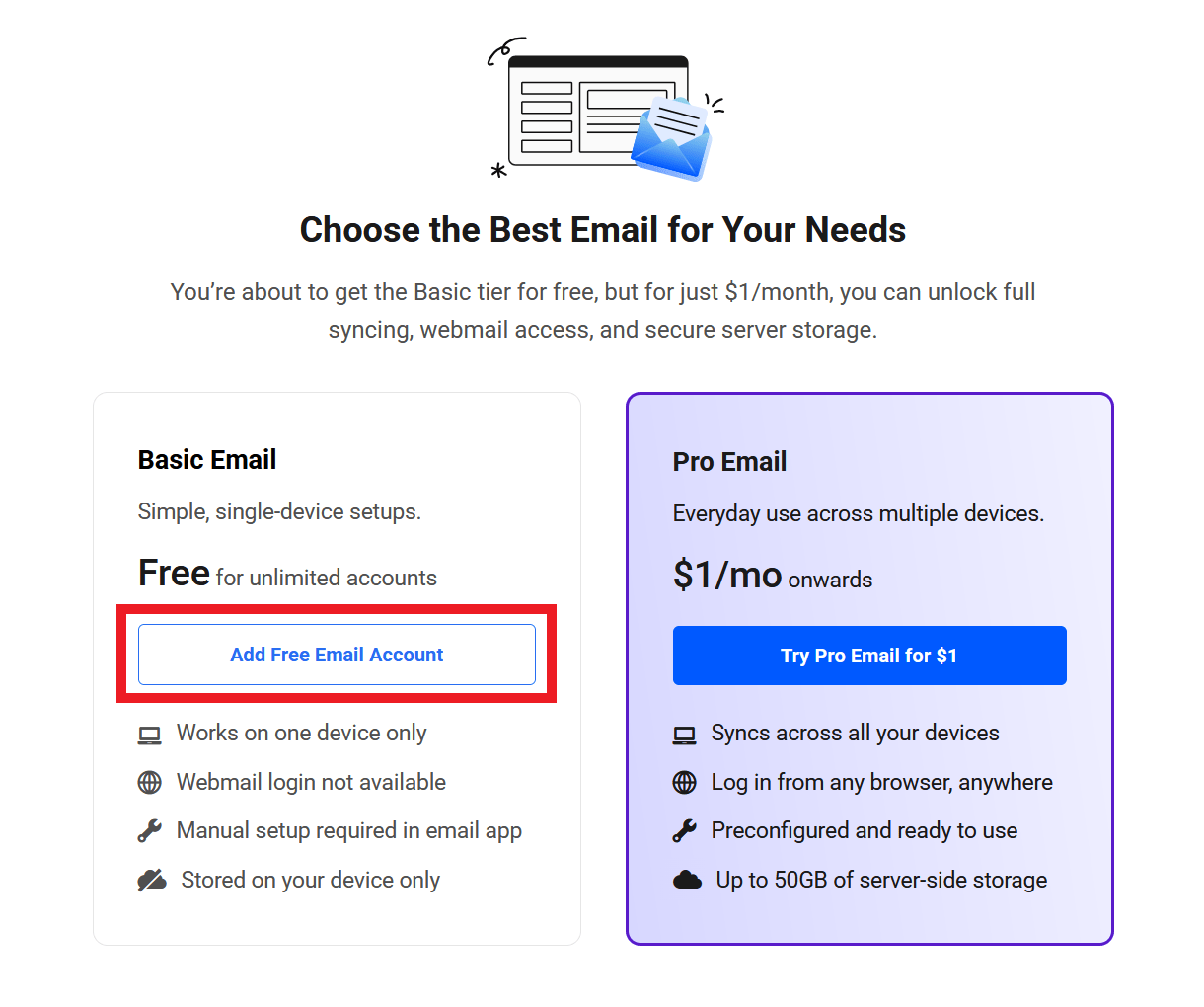 Add a basic email account