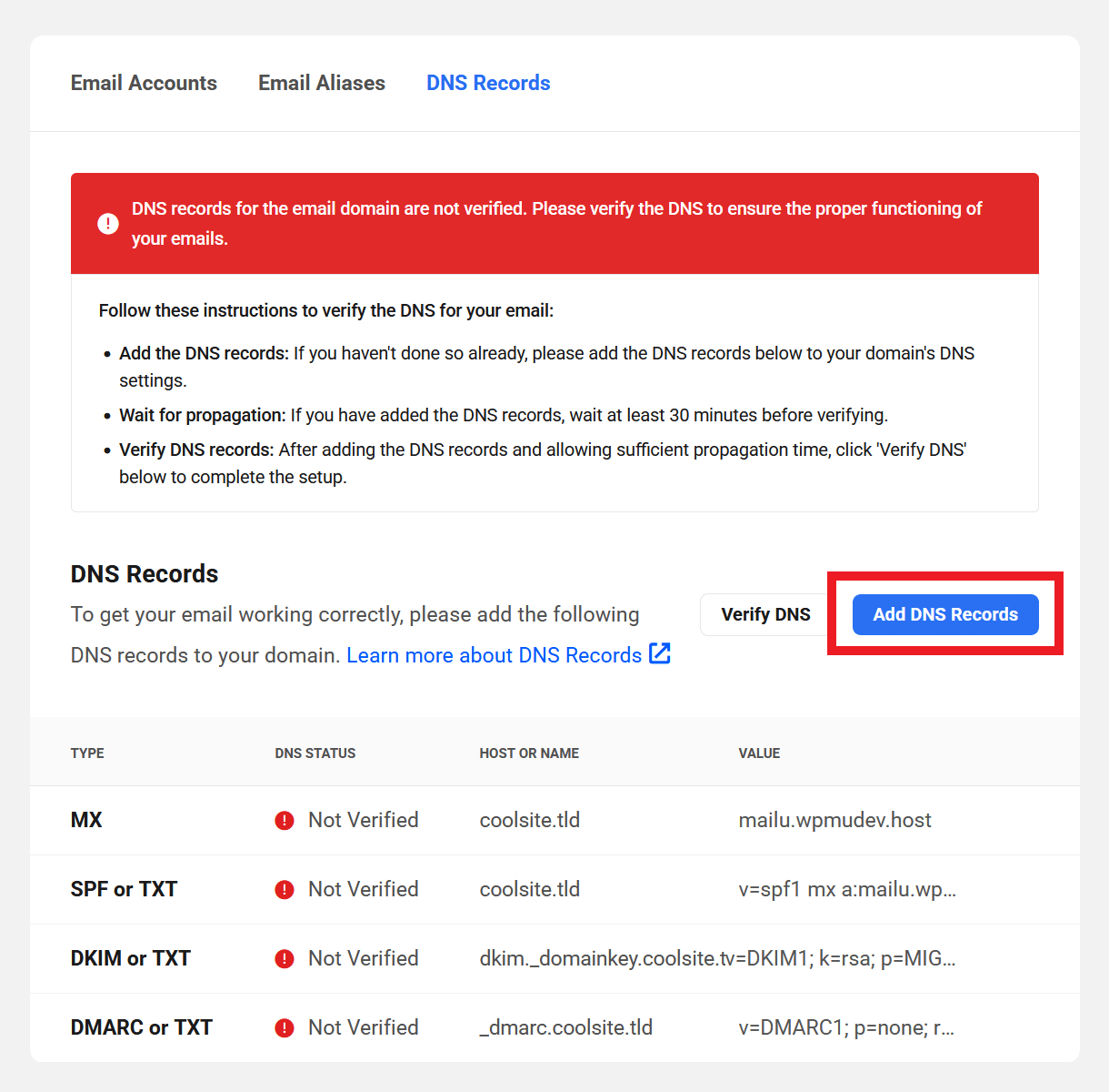 Add DNS Records