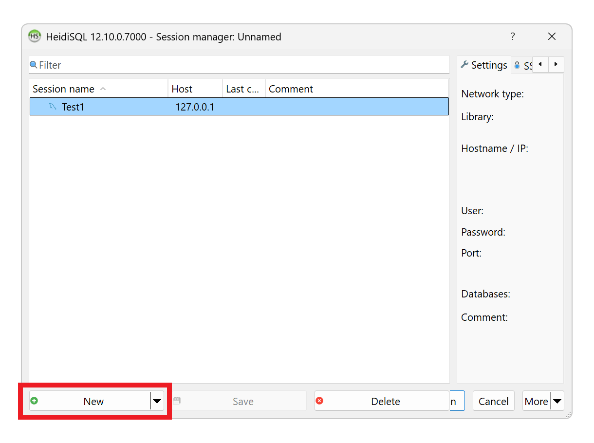 Creating an SSH tunnel with HeidiSQL
