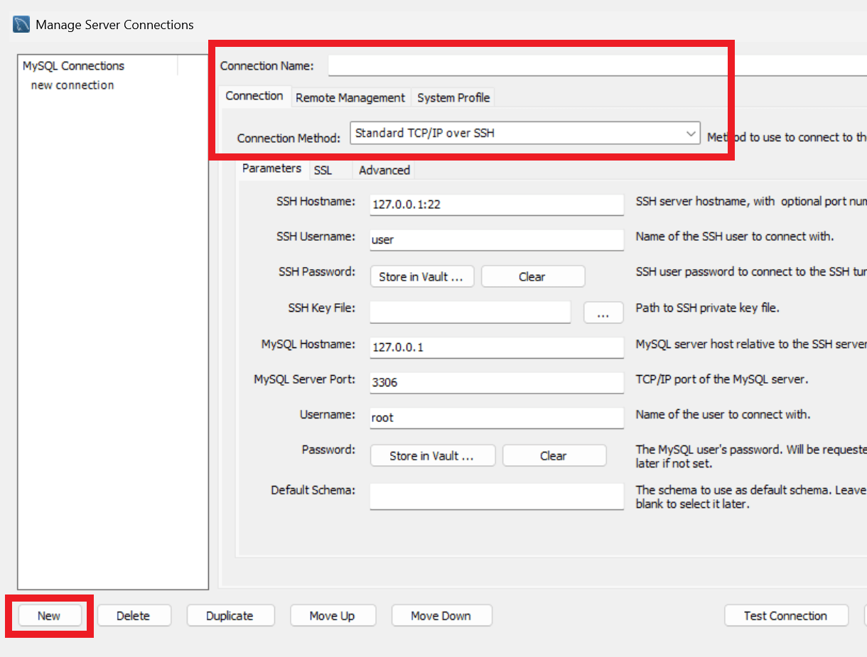 Creating an SSH tunnel with MySQL Workbench