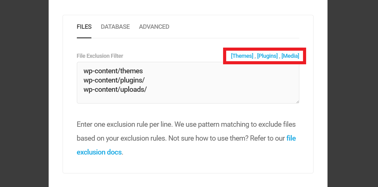 Shortcuts in Shipper migration filters
