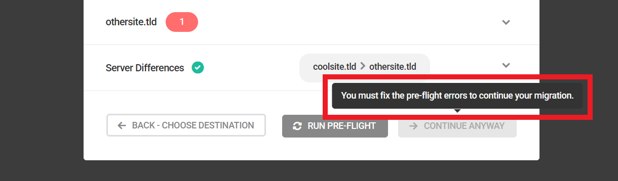 Continue button is disabled