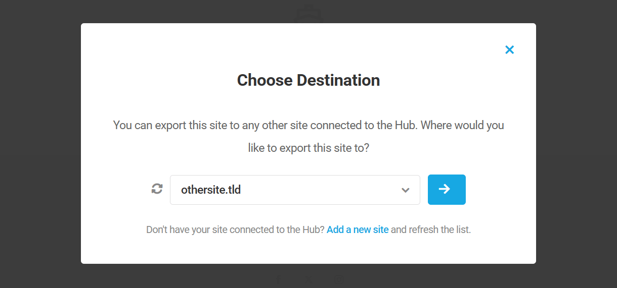Select single site destination in Shipper