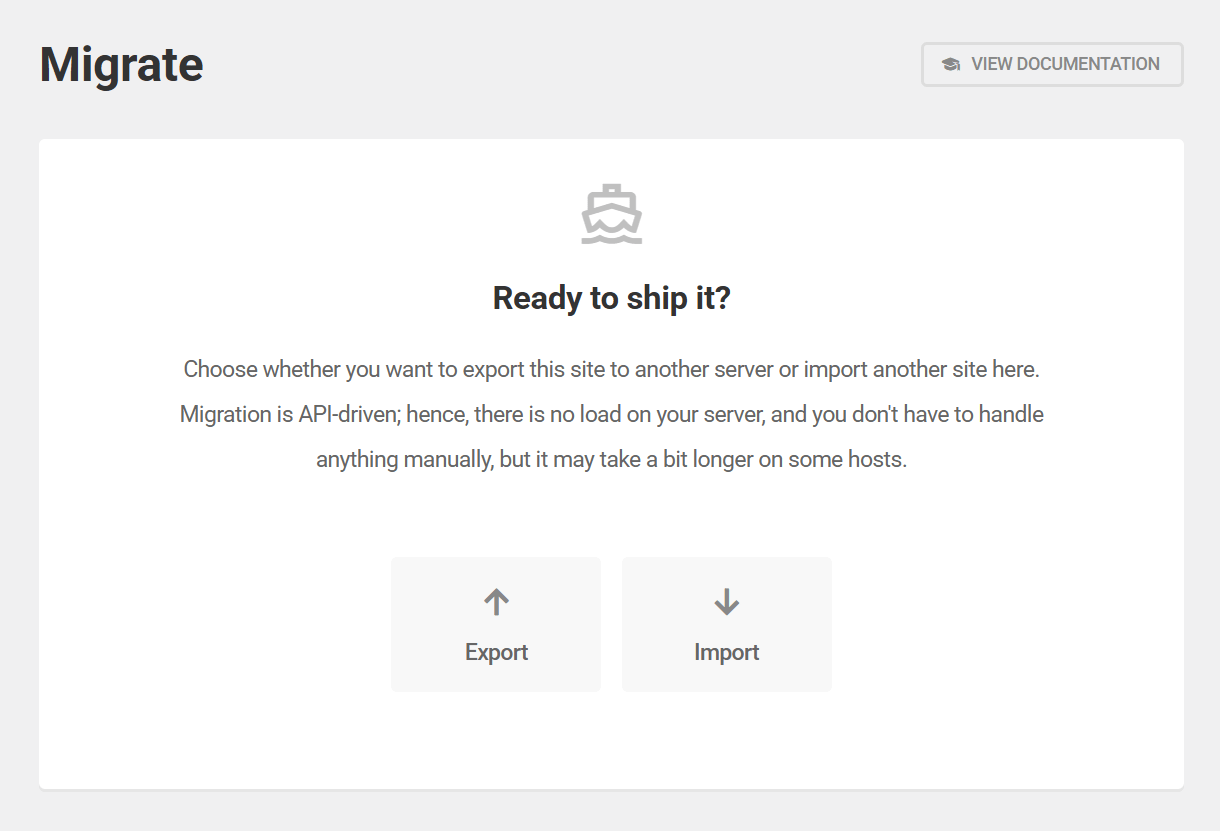 Select migration mode in Shipper