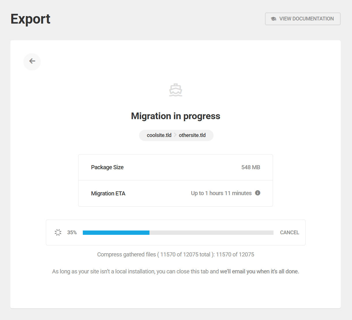 Shipper migration in progress