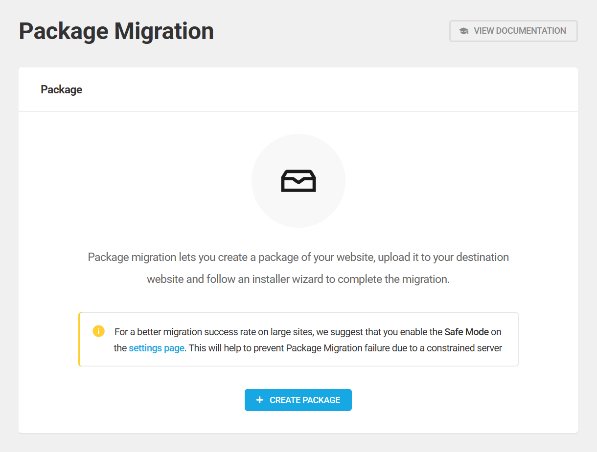 Create package in Shipper migration