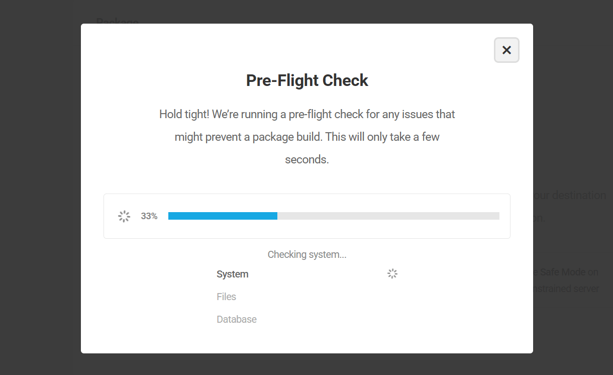 Pre-flight check in Shipper package migration