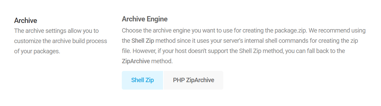Package migration settings for 3rd-party sites