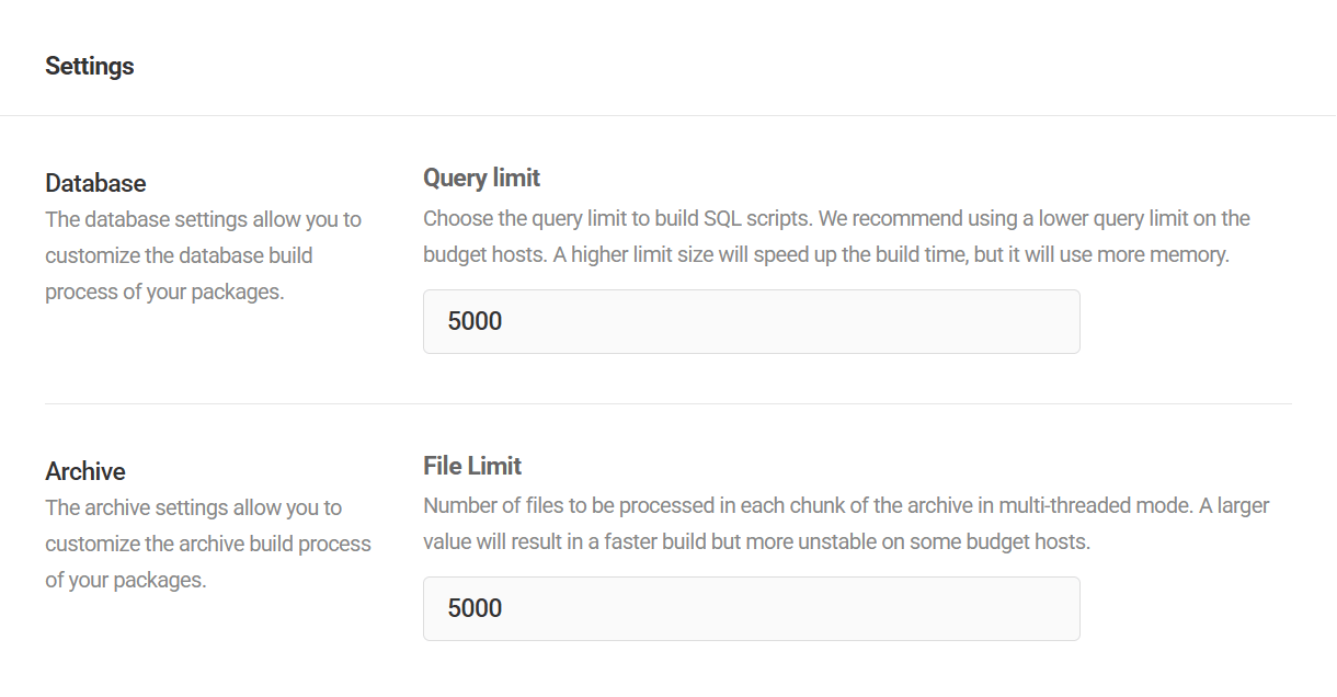Package migration settings for WPMU DEV hosted sites