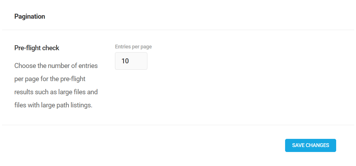 Shipper pre-flight pagination screen