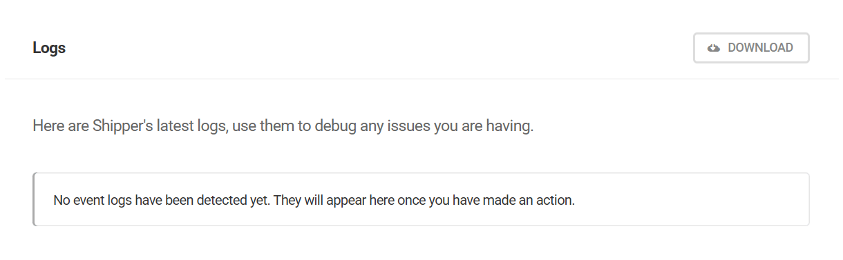 View Shipper logs for debugging