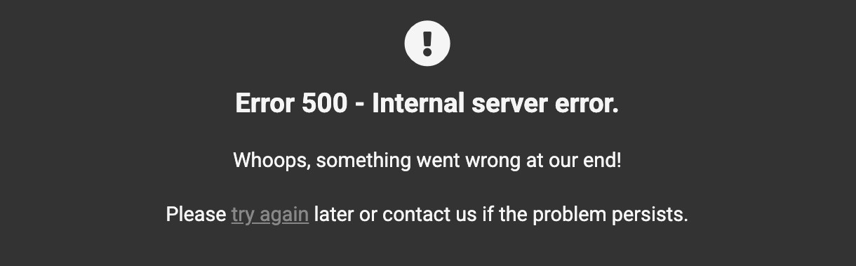 Default WPMU DEV error 500 page