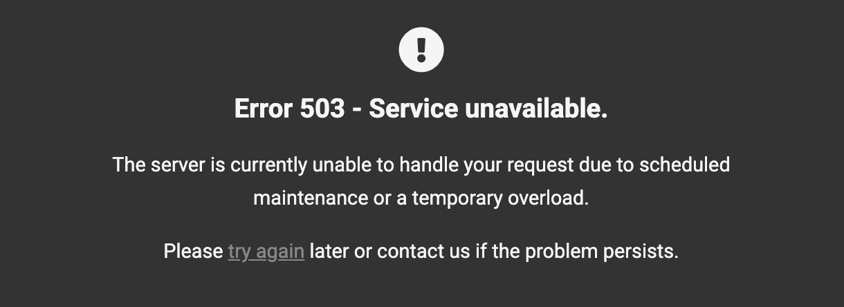 Default WPMU DEV error 503 page