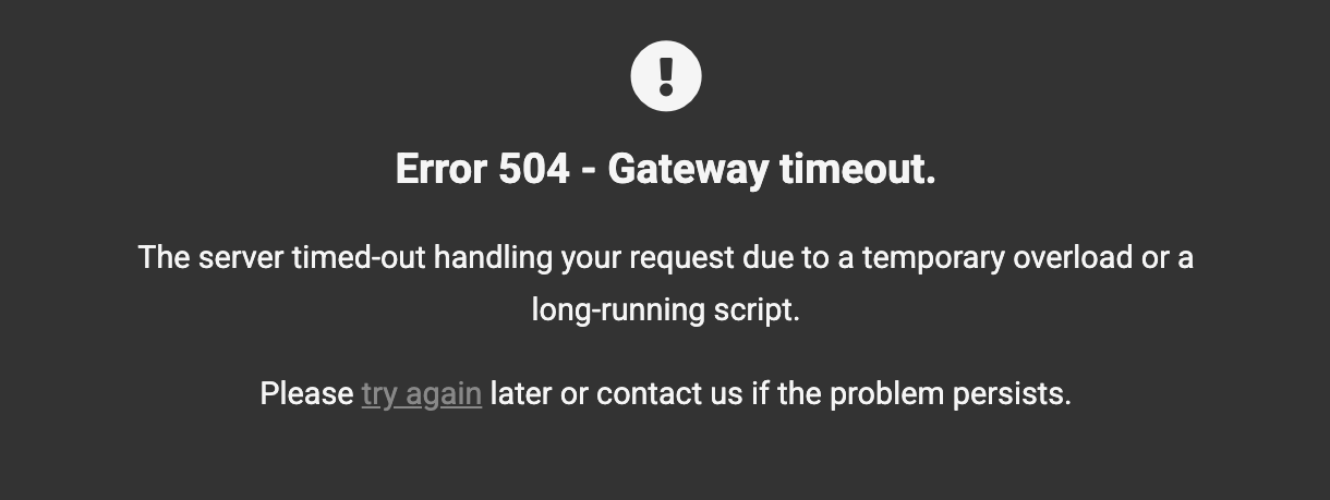 Default WPMU DEV error 504 page