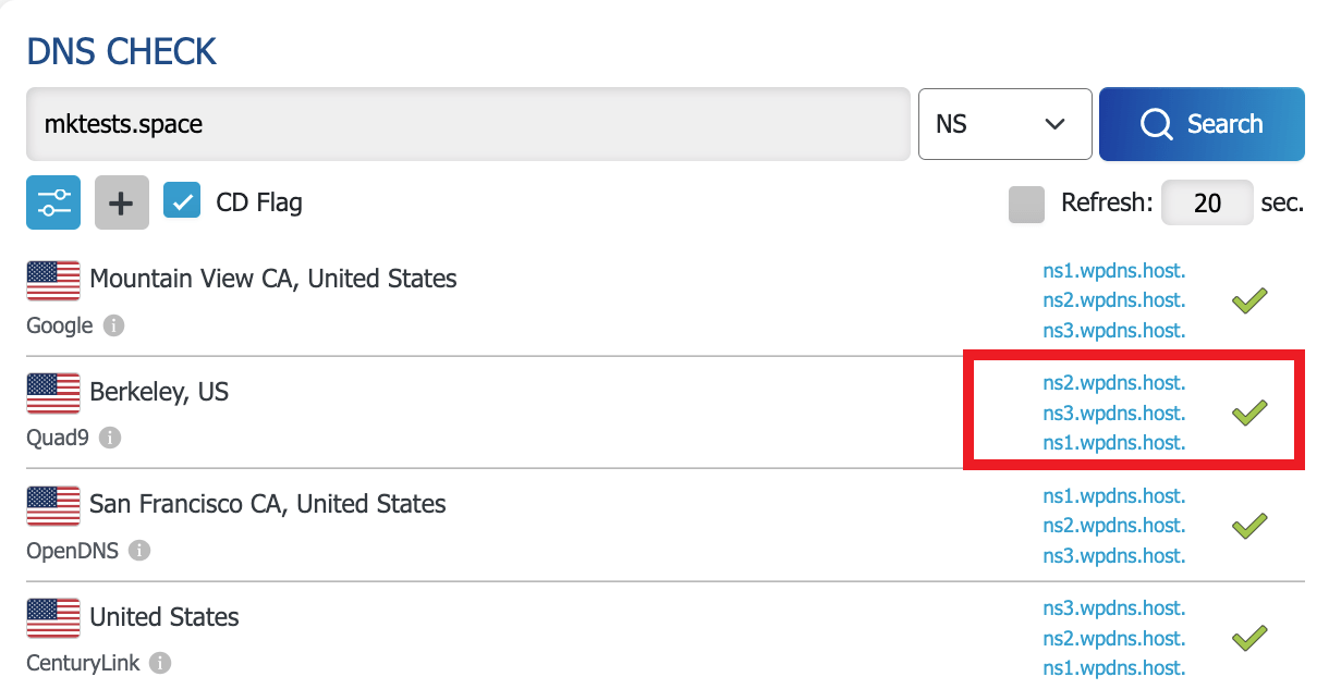 Nameserver changes still propagating