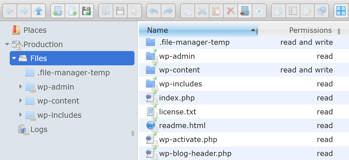 Using the file manager