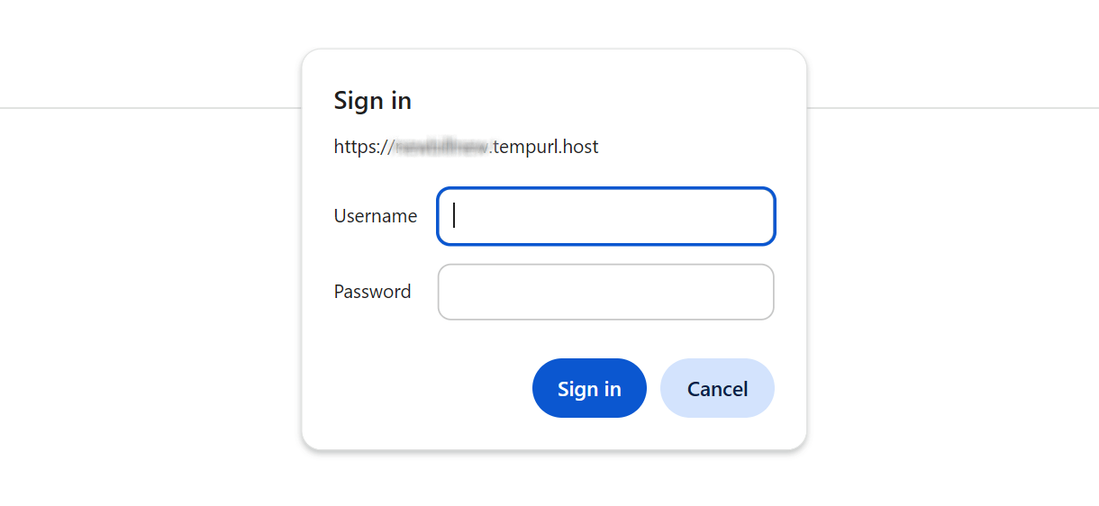 Password protected login modal