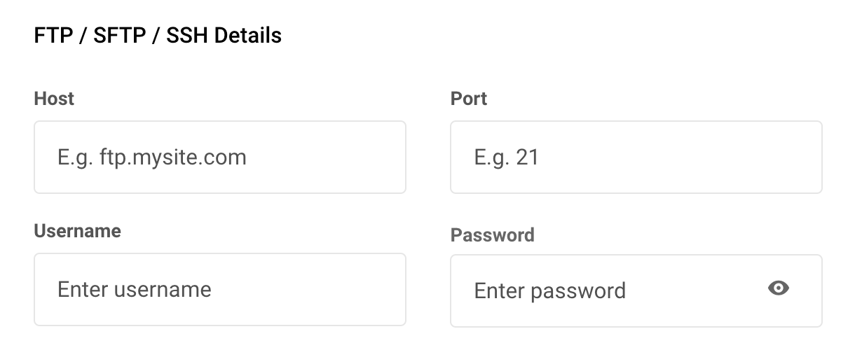 FTP details for manual migration request