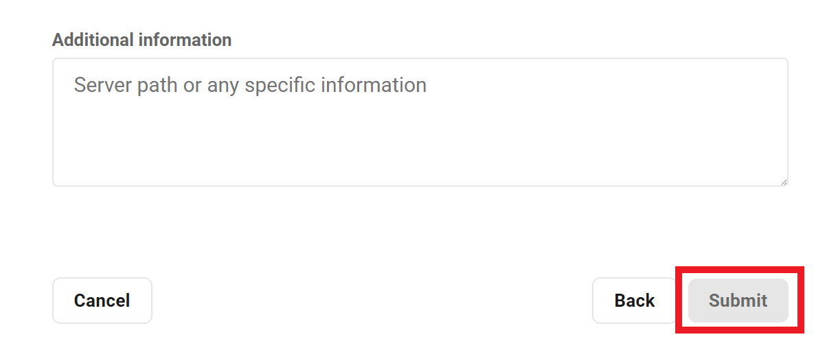 Additional info for manual migration request