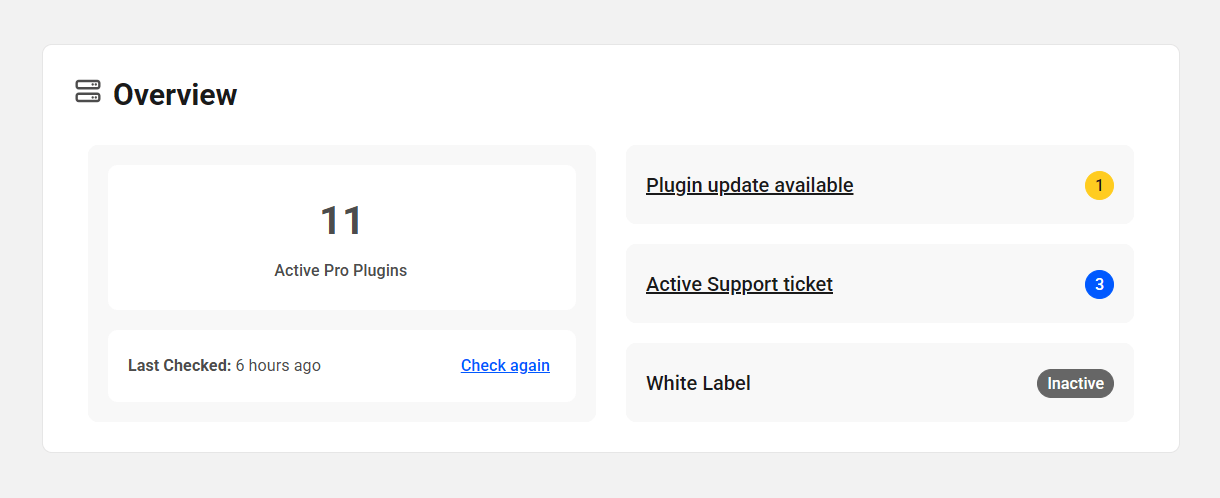WPMU DEV Dashboard overview