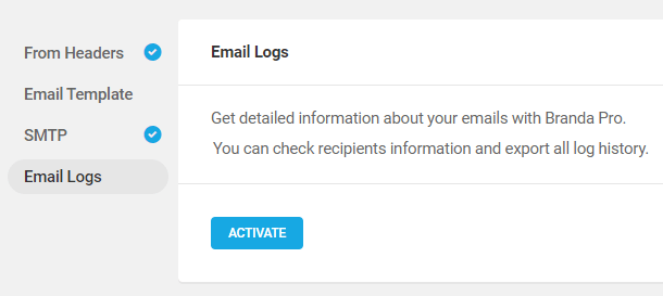 activate email logs