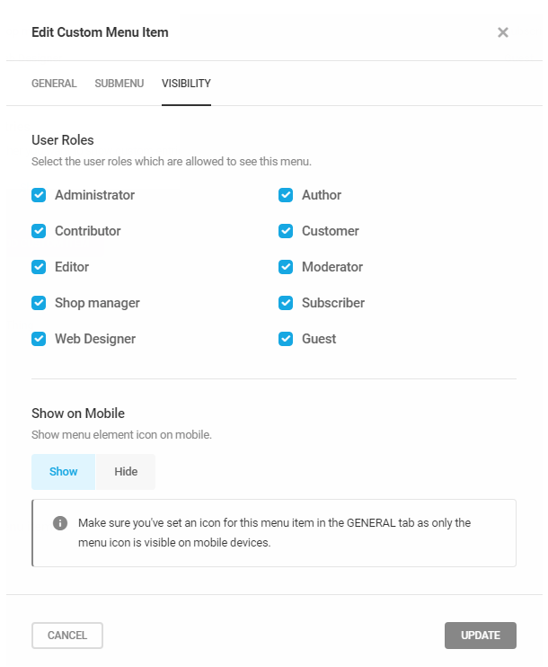 Branda-add-custom-menu-item-visibility