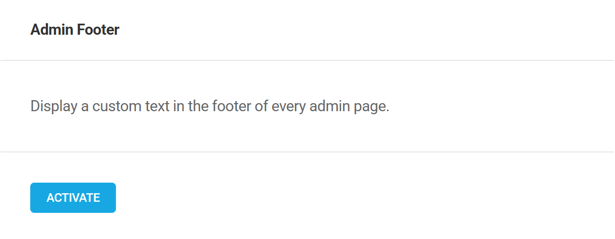 Activate Admin Footer module in Branda