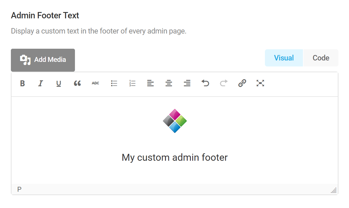 Customize the admin footer in Branda