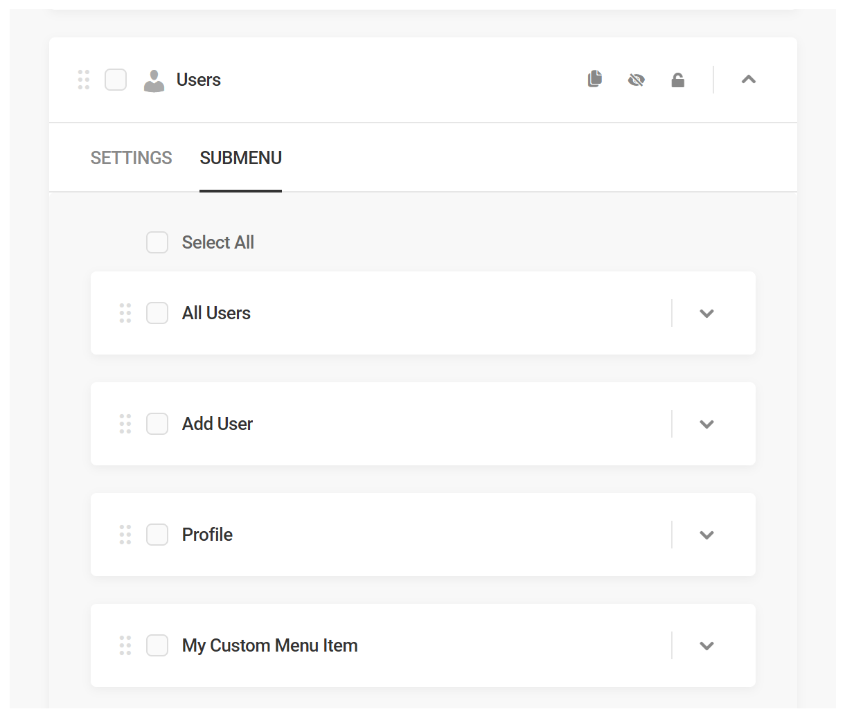 Add custom admin menu item in Branda