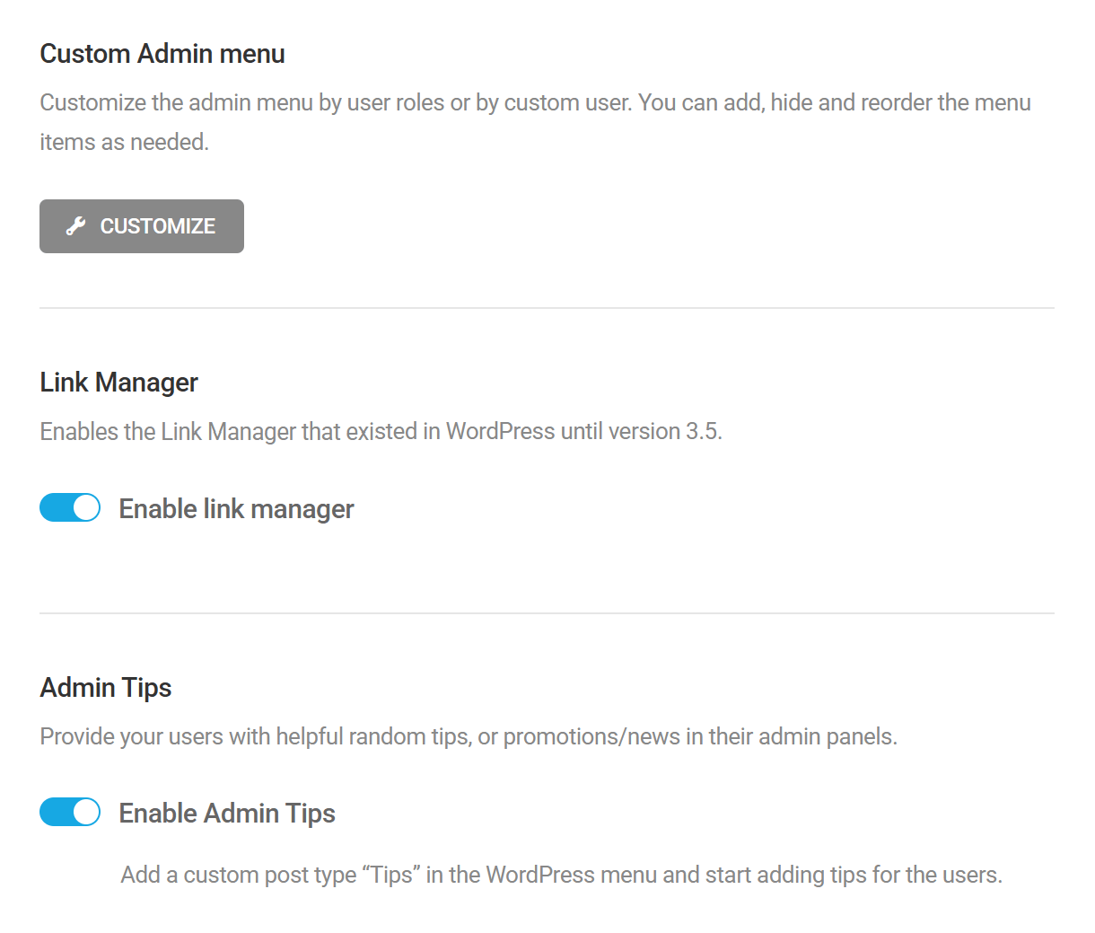 Admin Menu module in Branda
