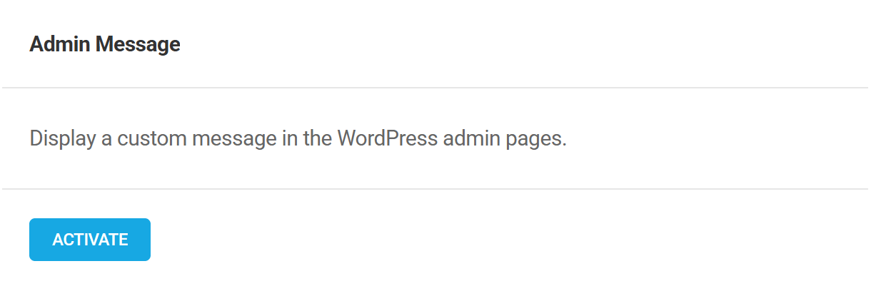 Activate Admin Message module in Branda