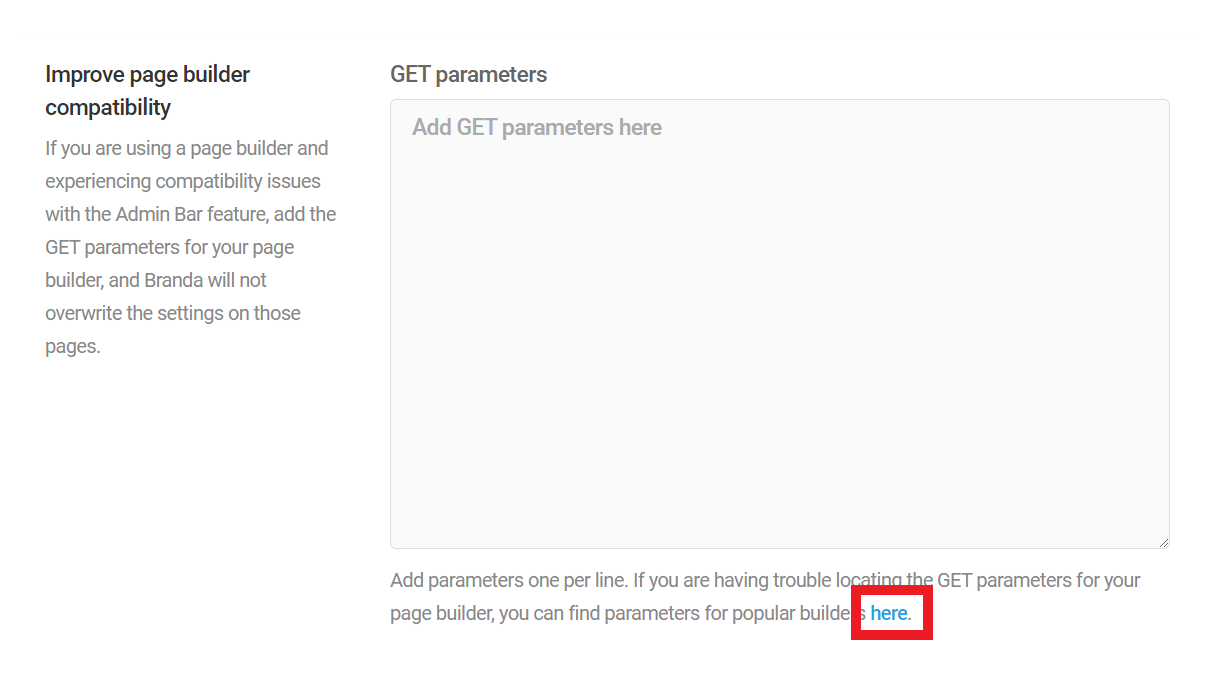 Add GET parameters in Branda Admin Bar module