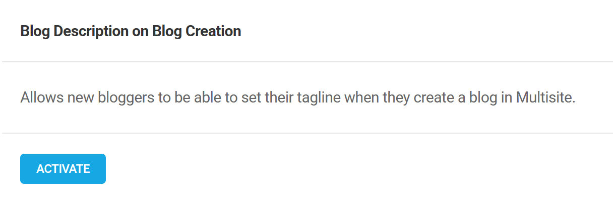 Activate Branda blog description module