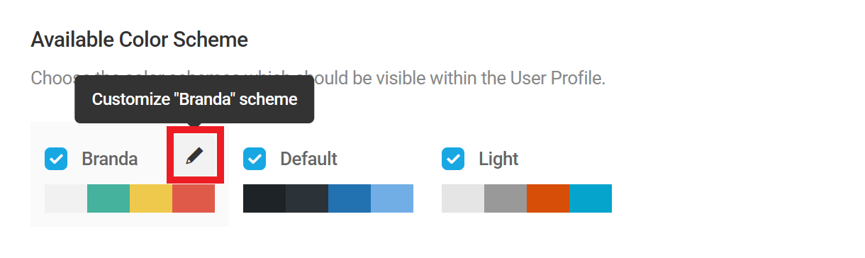 Customize the admin color scheme in Branda