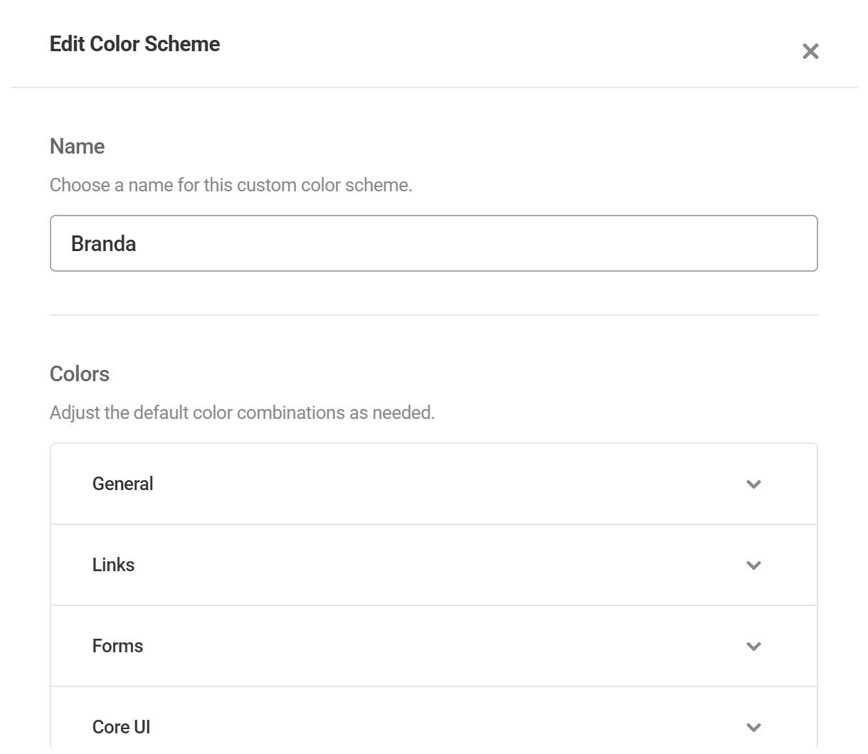 Customize the admin color scheme in Branda