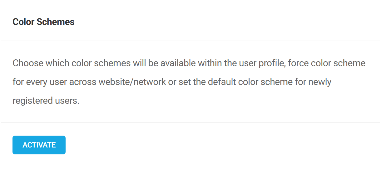 Activate Color Schemes module in Branda