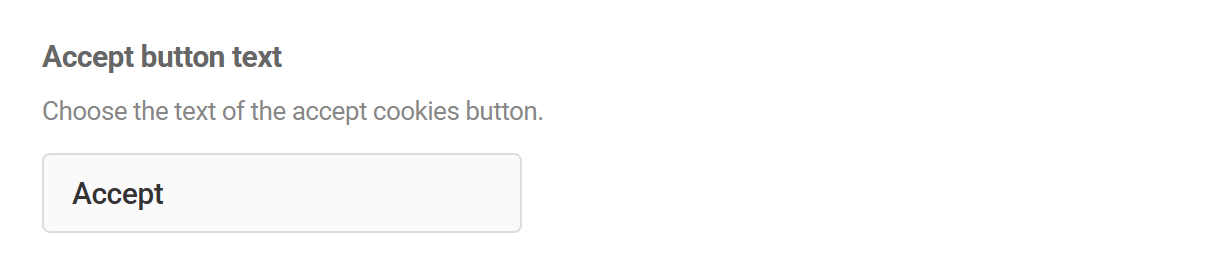 Branda Cookie Notice accept button text