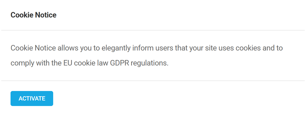Activate Branda Cookie Notice module