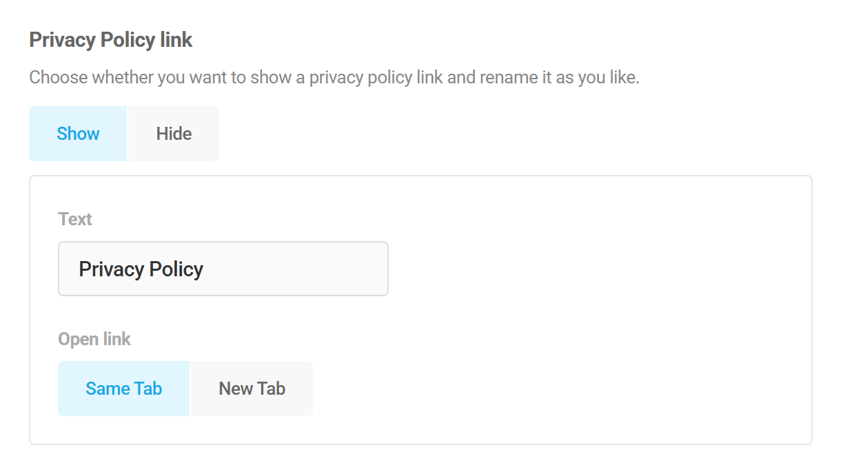 Branda Cookie Notice privacy policy link