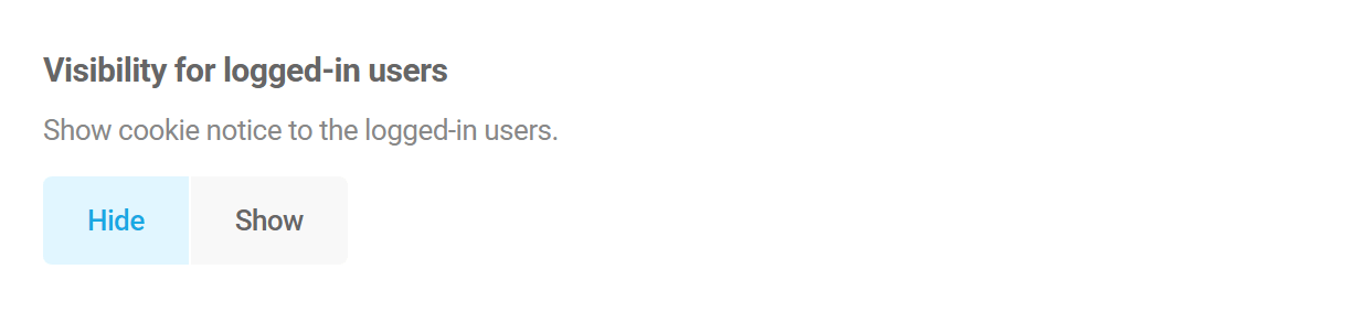 Branda Cookie Notice visibility option