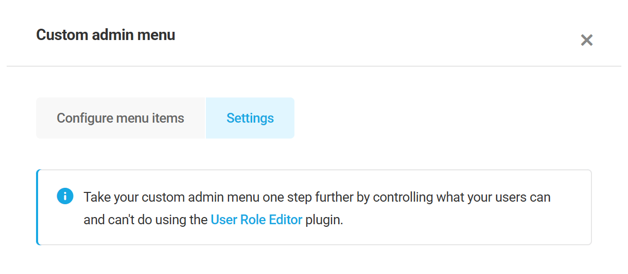 Custom admin menu settings in Branda
