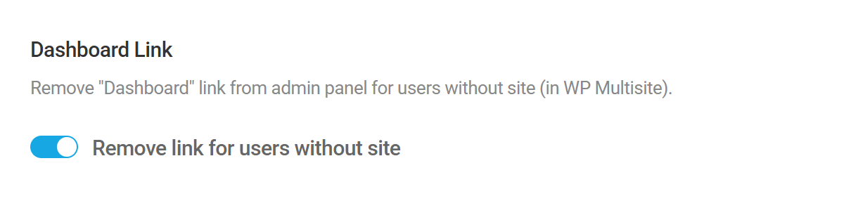 Remove Dashboard link from multisite admin menu