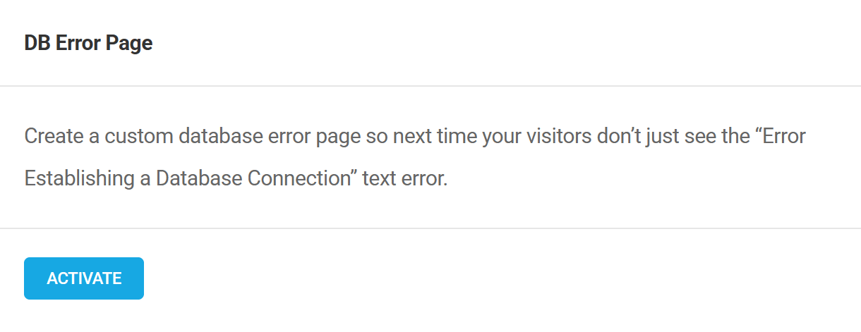 Activate Branda DB Error Page module