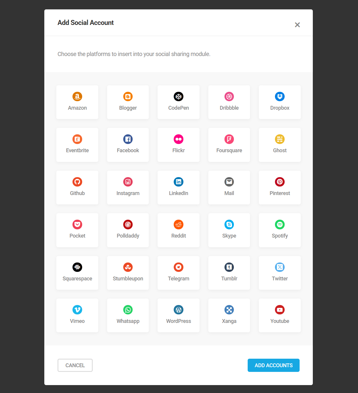 Branda DB Error page social accounts