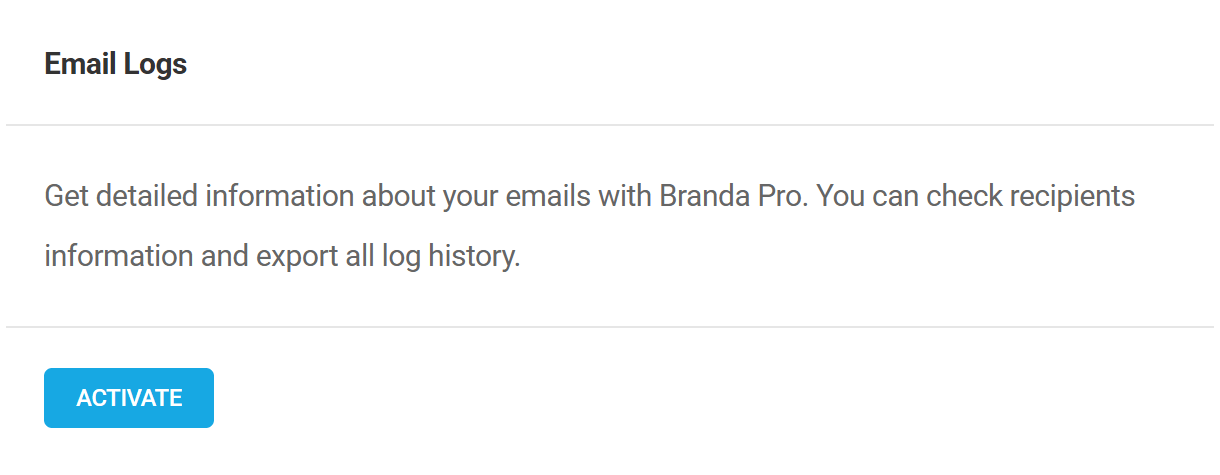Activate Branda Email Logs module