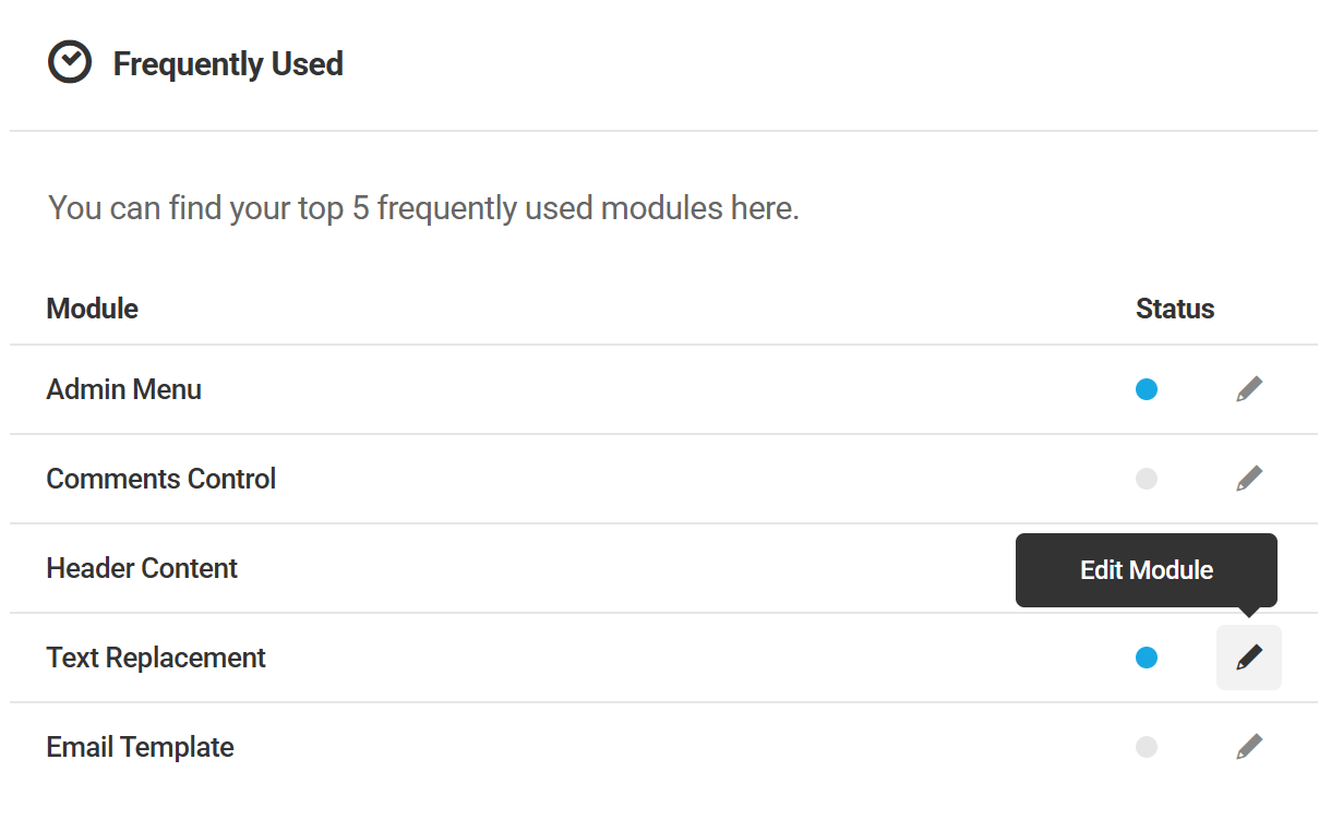 Frequently used modules in Branda