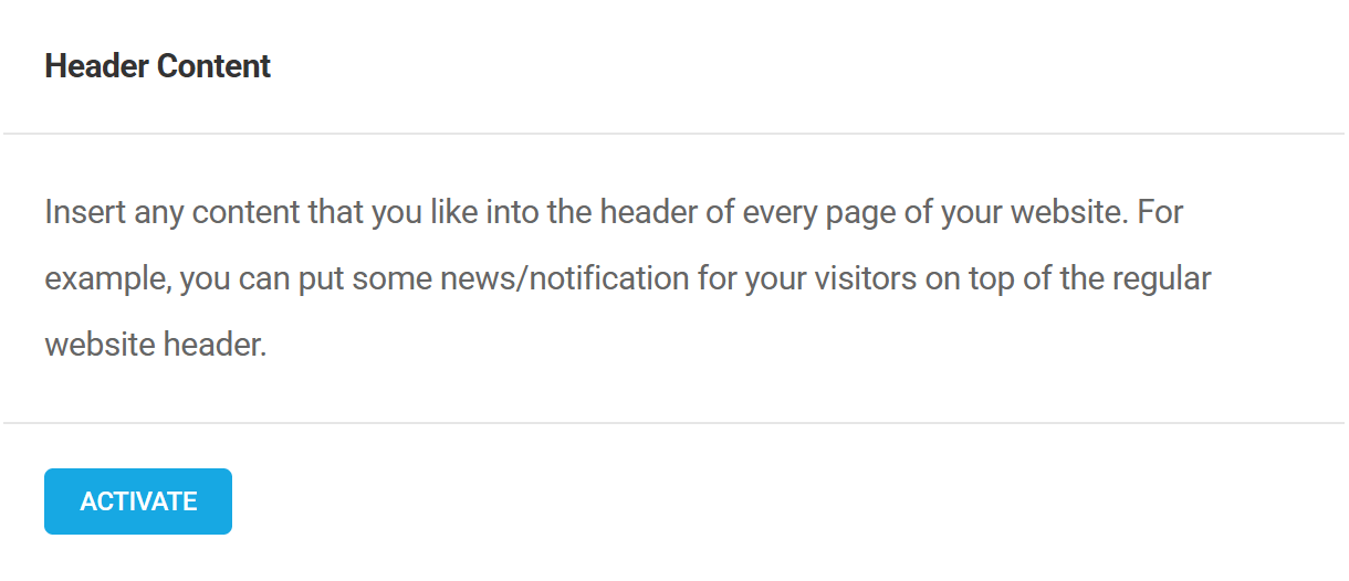 Activate Branda Header Content module