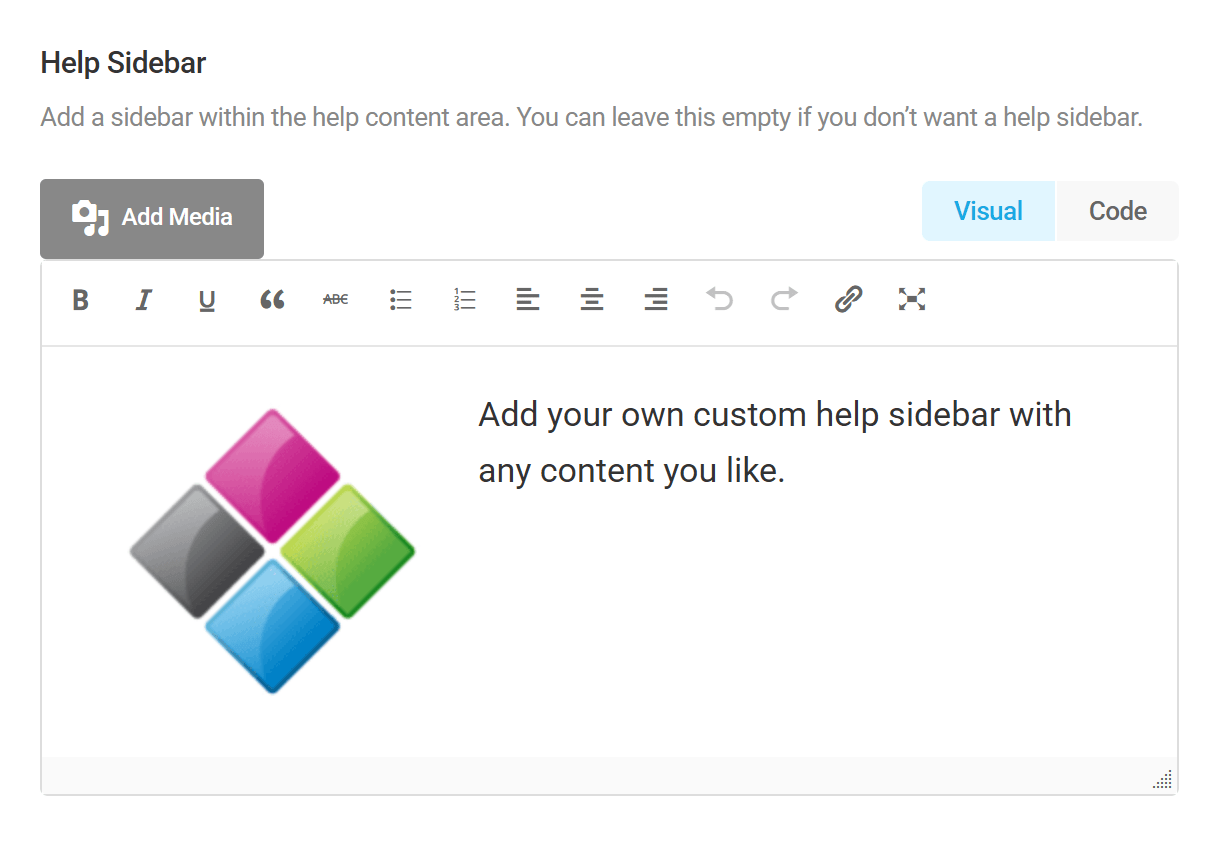 Create a help sidebar in Branda